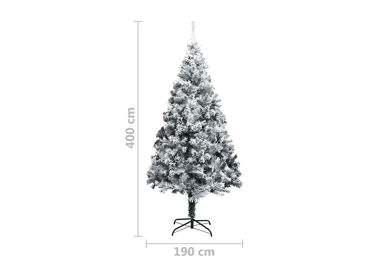 Sapin de Noël artificiel avec neige floquée Vert 400 cm PVC