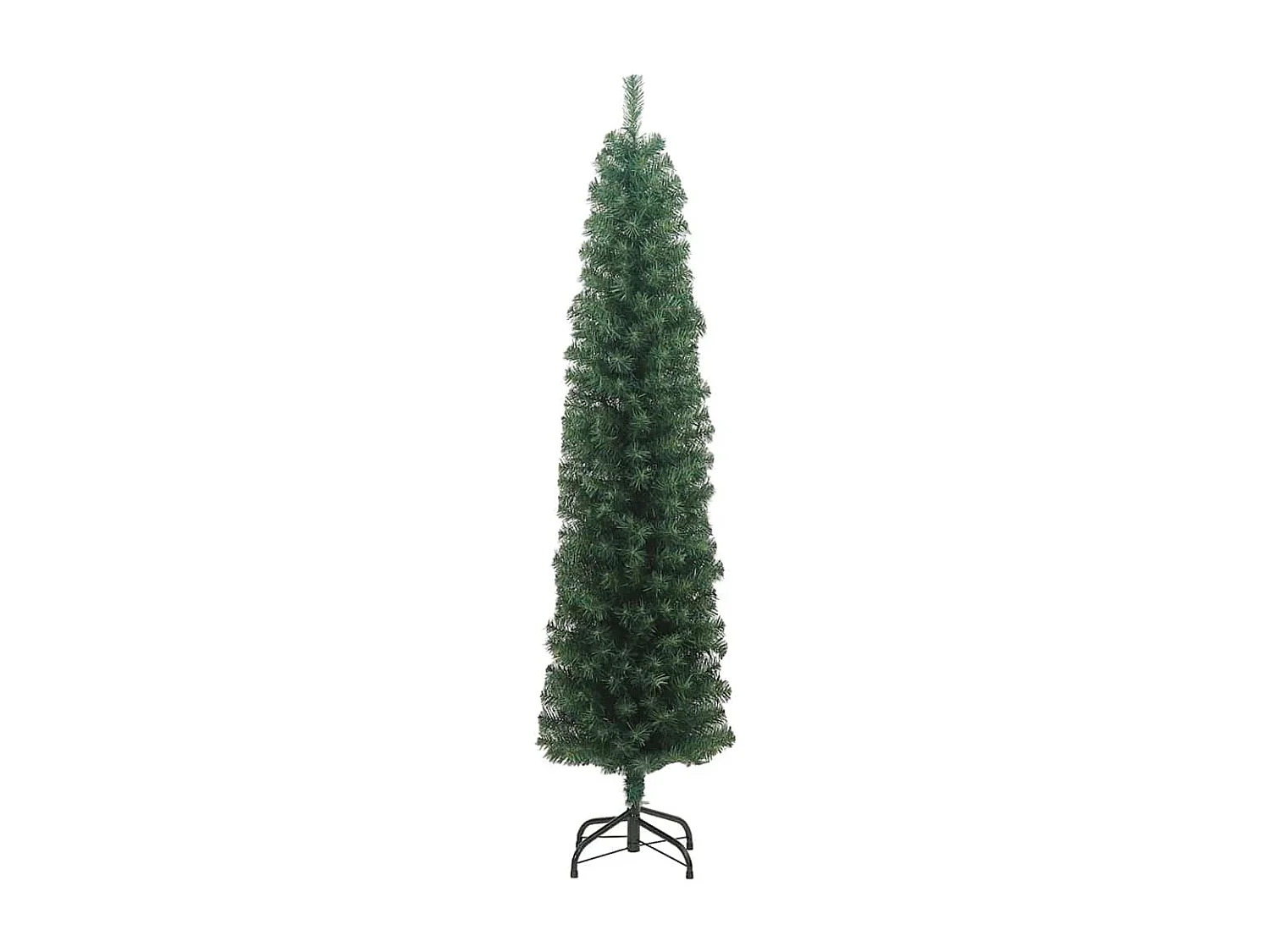 Kunstkerstboom met standaard smal 180 cm PVC groen