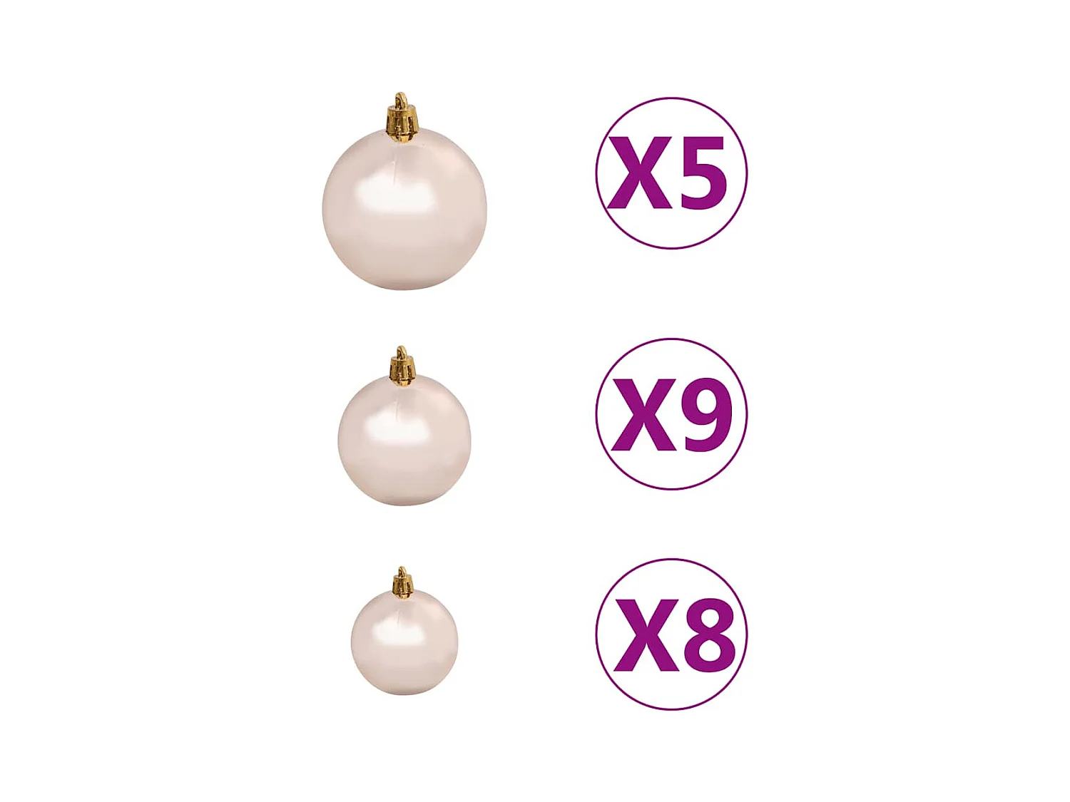 Arbre de Noël artificiel pré-éclairé et boules vert 150 cm PVC