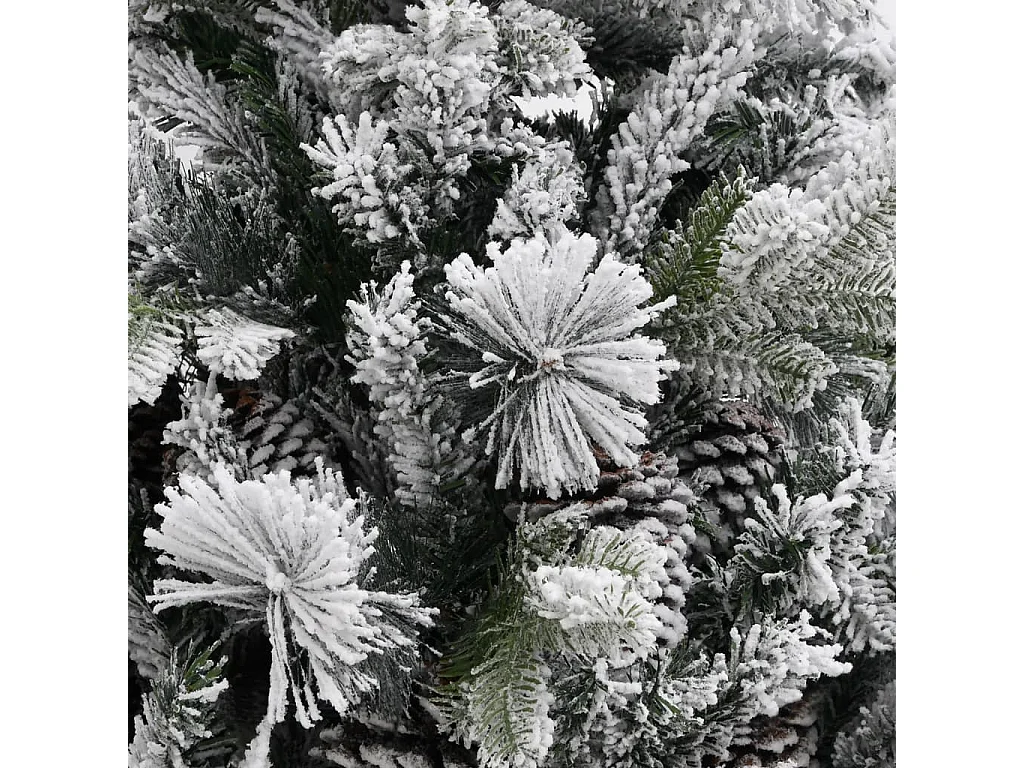 Sapin de Noël à flocons de neige et pommes de pin 225 cm PVC/PE