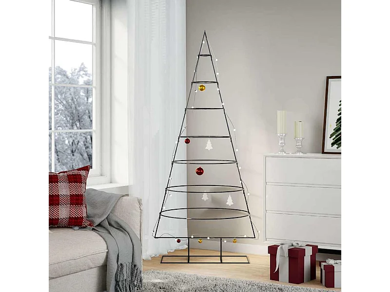 Arbre de Noël en métal pour décoration noir 180 cm