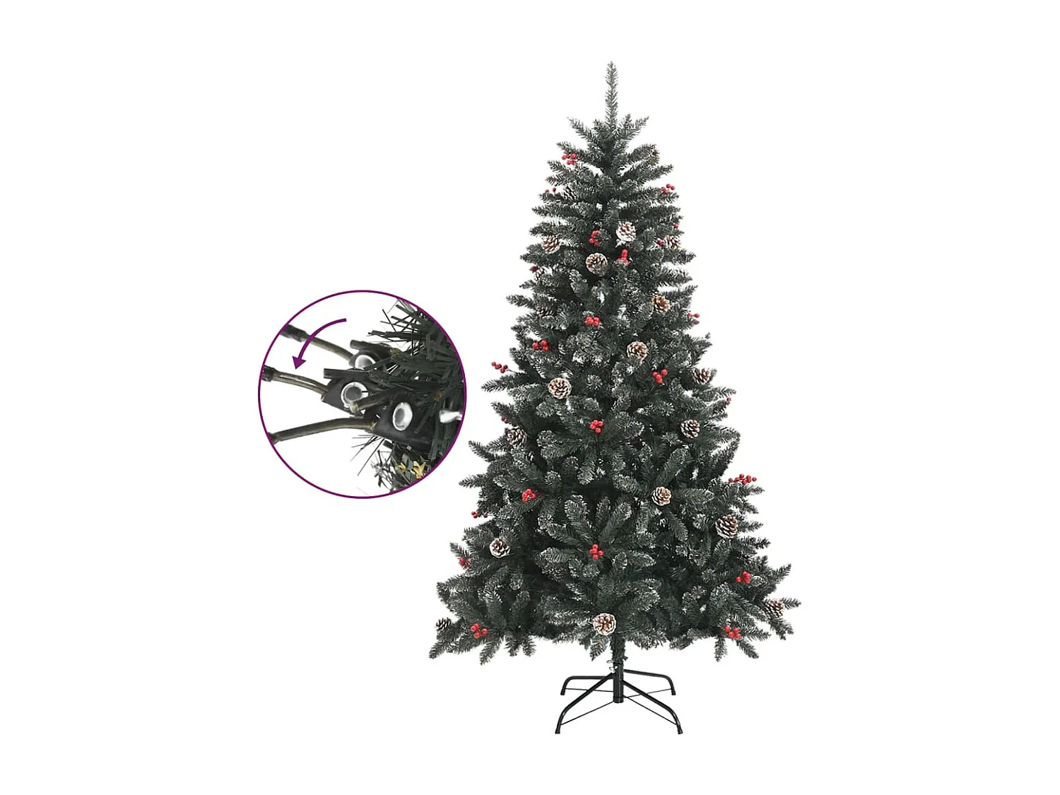 Árbol de Navidad artificial con soporte PVC verde 150 cm