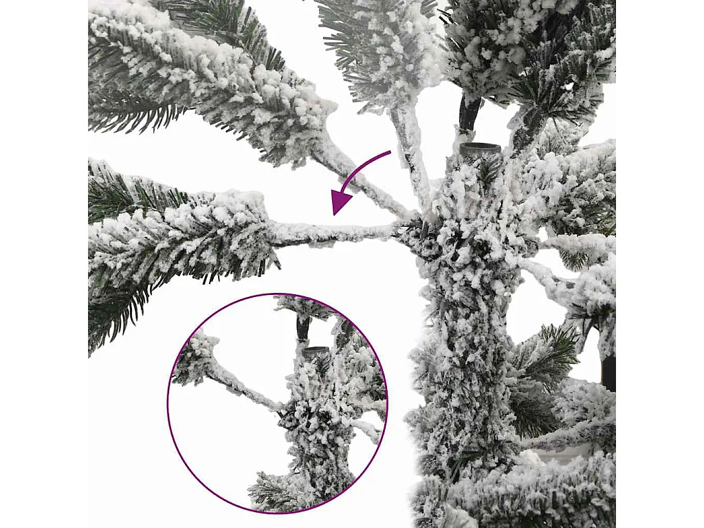 Sapin de Noël artificiel à charnières avec neige floquée 210 cm