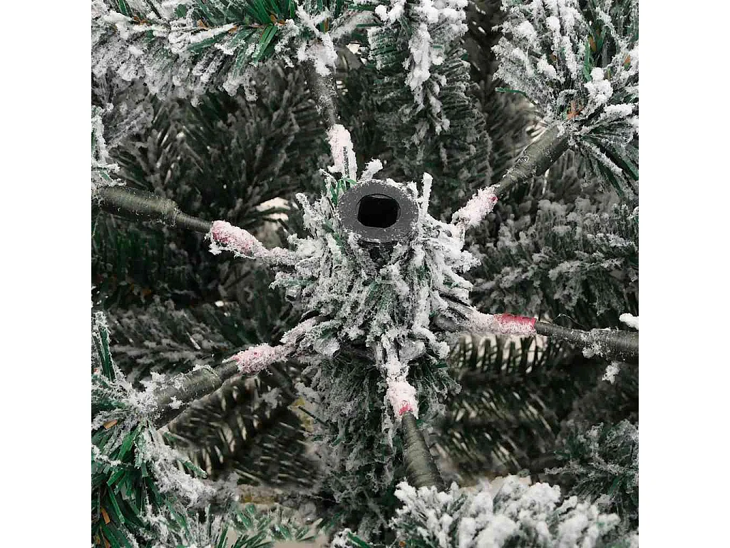 Sapin de Noël artificiel à charnières avec neige floquée 210 cm