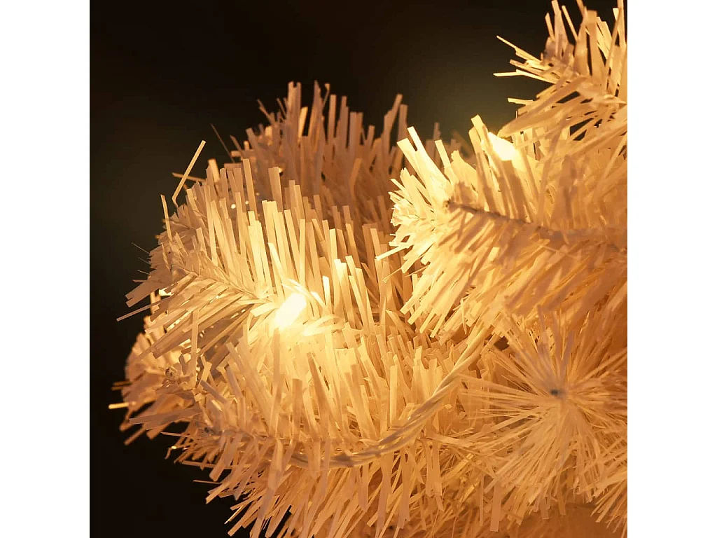 Arbre de Noël hélicoïdal pré-éclairé et support blanc 180cm PVC