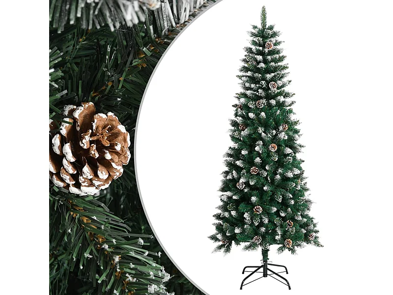 Árbol de Navidad artificial con soporte PVC verde 180 cm
