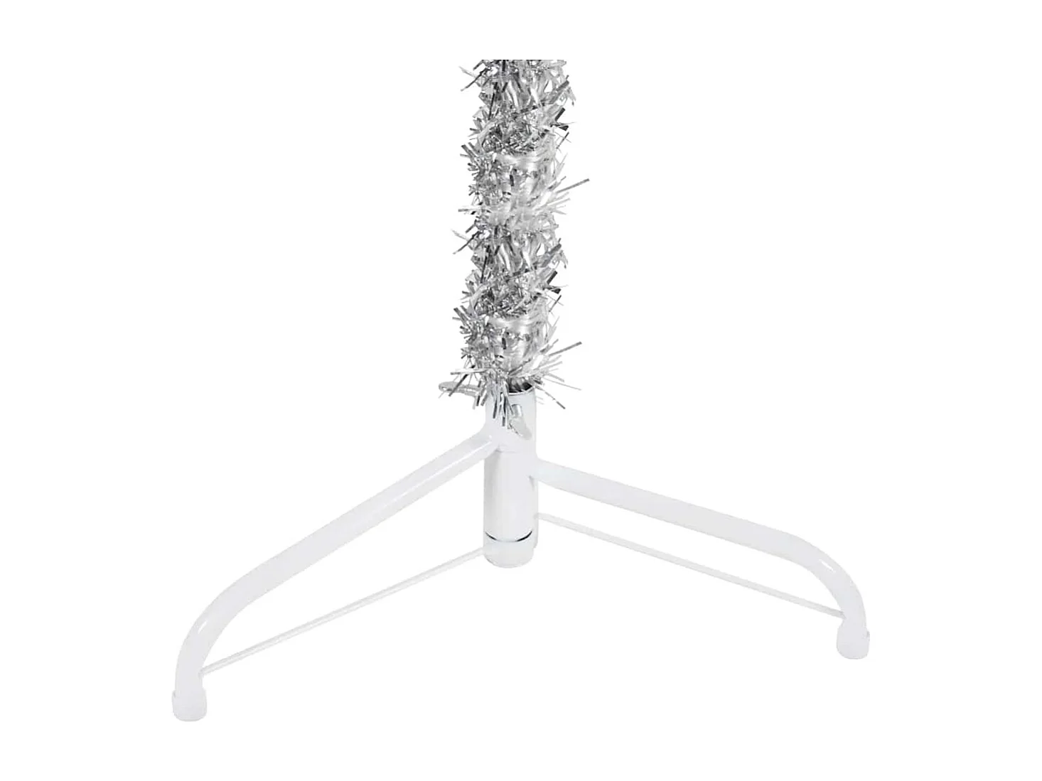 Kunstkerstboom half met standaard smal 240 cm zilverkleurig