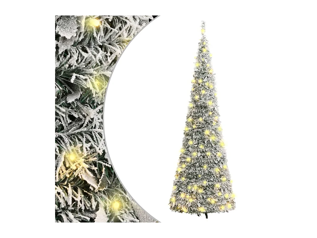 Árbol de Navidad artificial desplegable con nieve 100 LED 150cm