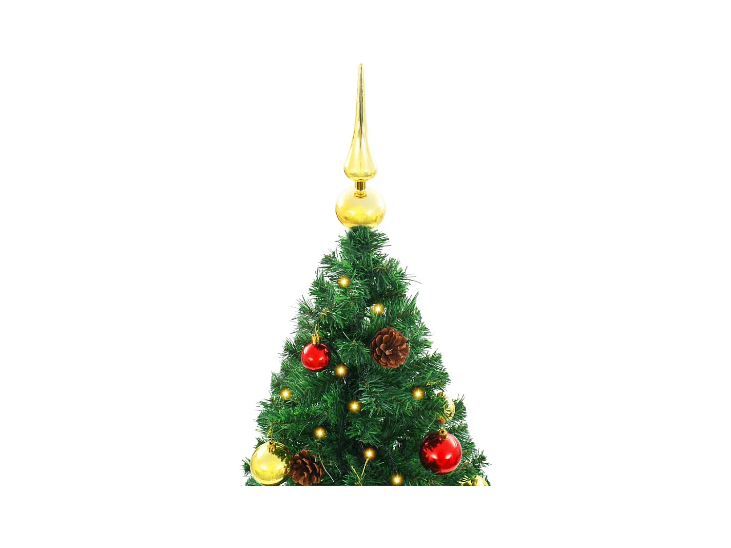 Arbre de Noël artificiel pré-éclairé avec boules vert 150 cm