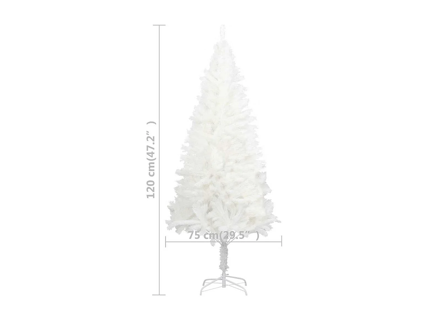 Arbre de Noël artificiel pré-éclairé et boules blanc 120 cm