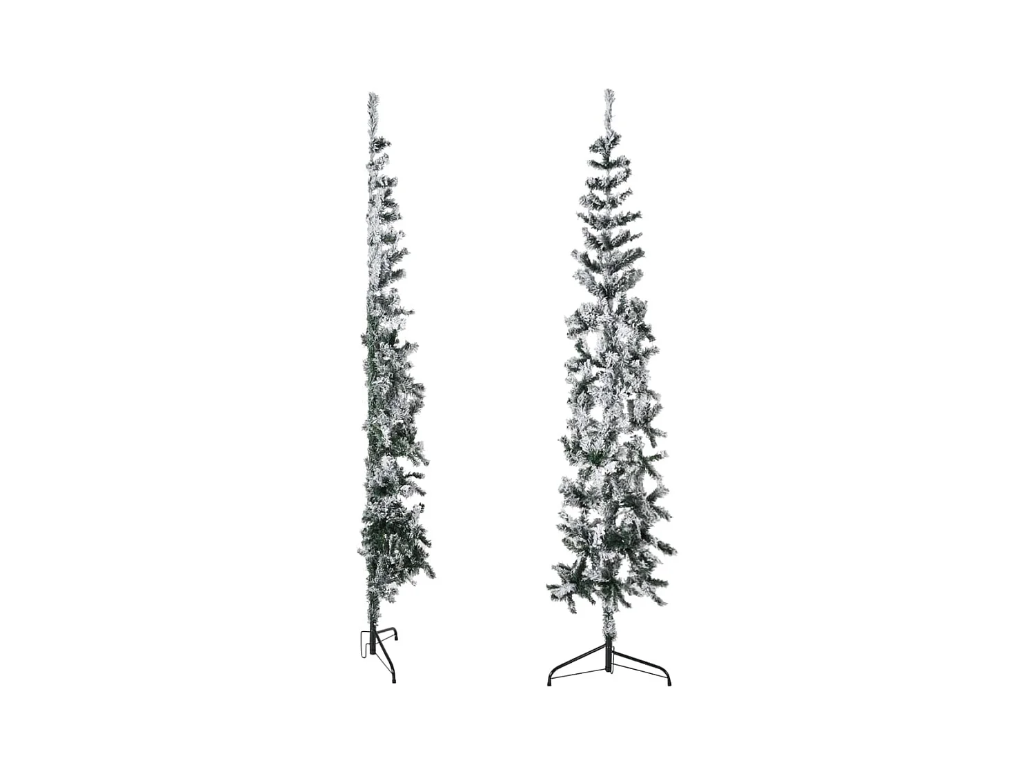 Kunstkerstboom half met sneeuw smal 240 cm