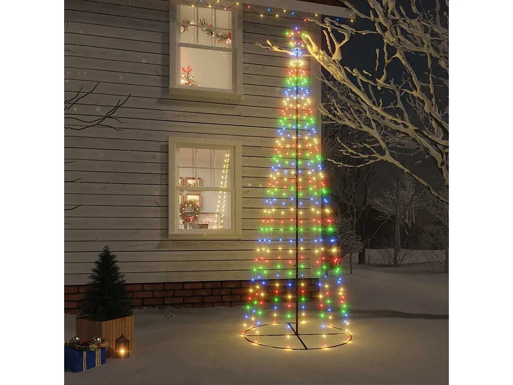 Arbre de Noël cône 310 LED Colorées 100x300 cm