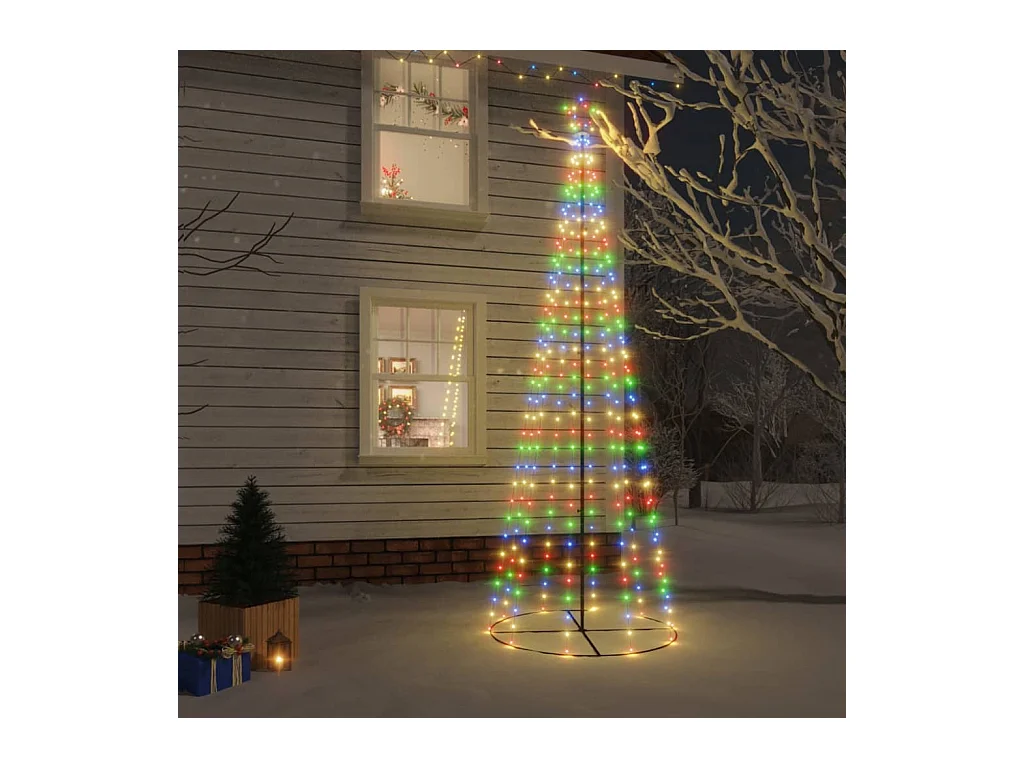 Arbre de Noël cône 310 LED Colorées 100x300 cm