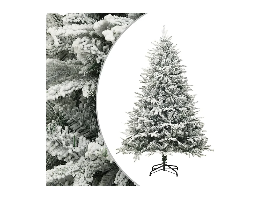 Árvore de Natal artificial com neve 210 cm PVC e PE verde