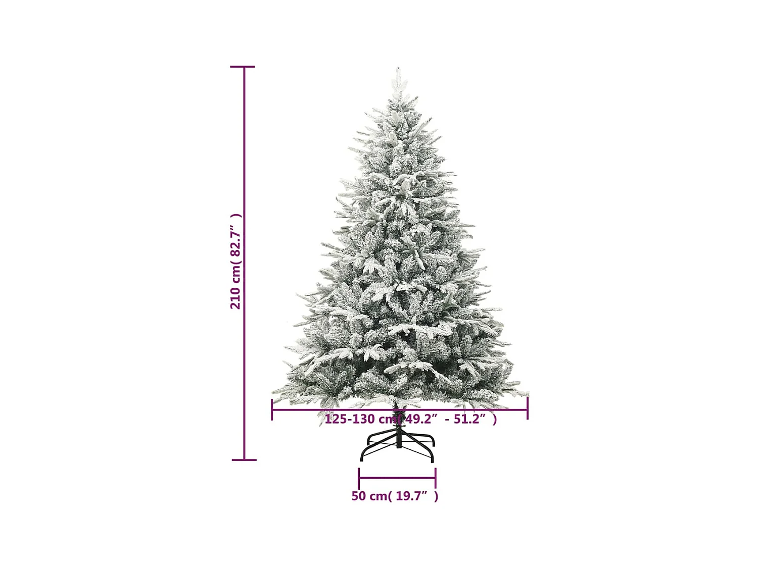 Sapin de Noël artificiel à flocons de neige Vert 210 cm PVC/PE