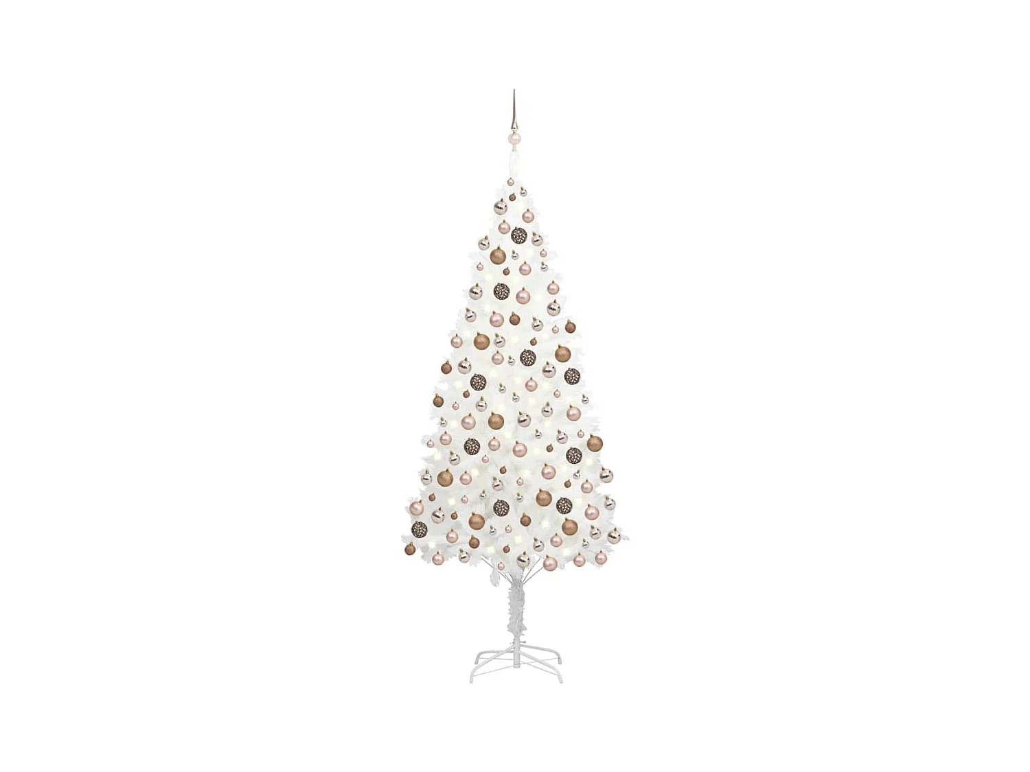 Kunstkerstboom met verlichting en kerstballen 240 cm wit
