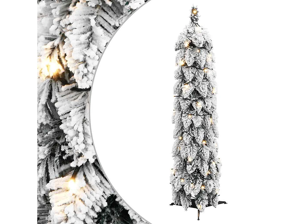 Sapin de Noël artificiel pré-éclairé avec 30 LED/neige floquée