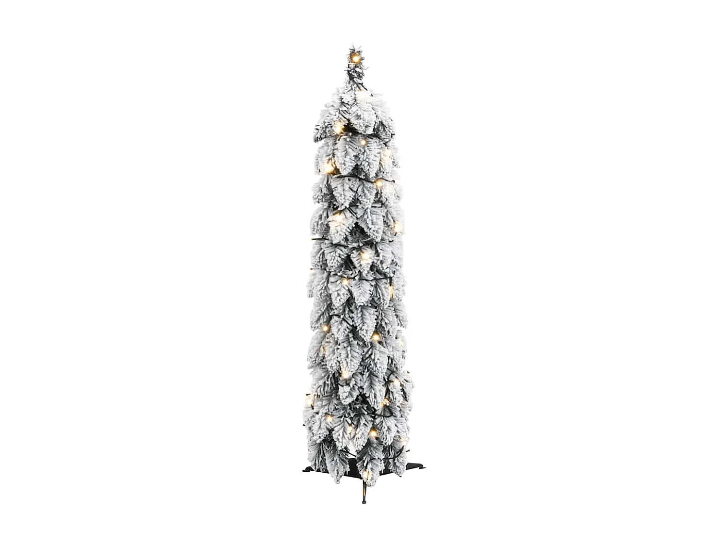 Árbol de Navidad artificial iluminado con 30 LED y nieve 60 cm