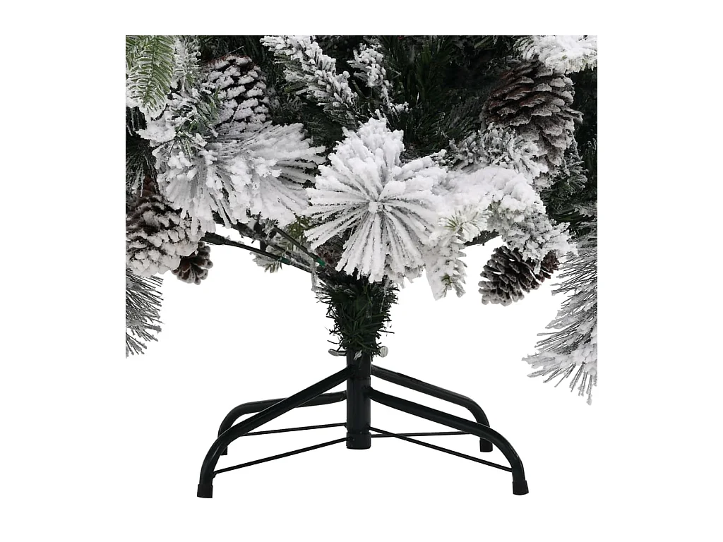 Sapin de Noël à flocons de neige et pommes de pin 195 cm PVC/PE