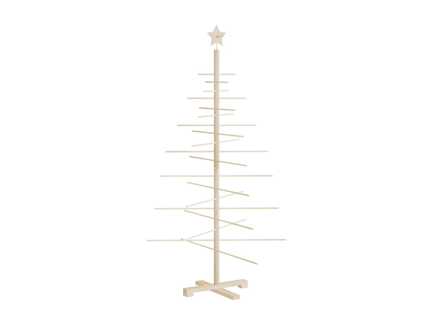 Arbre de Noël en bois pour décoration 150 cm bois massif de pin