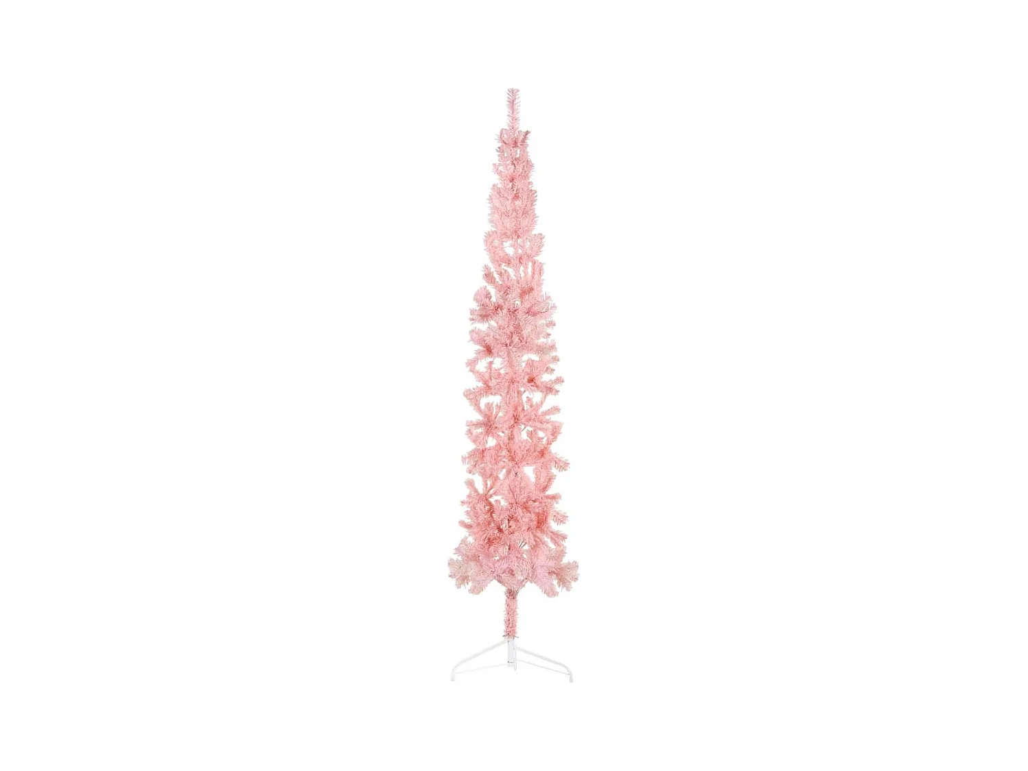 Demi sapin de Noël artificiel mince avec support Rose 210 cm