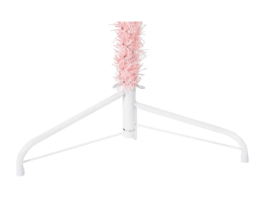 Demi sapin de Noël artificiel mince avec support Rose 210 cm