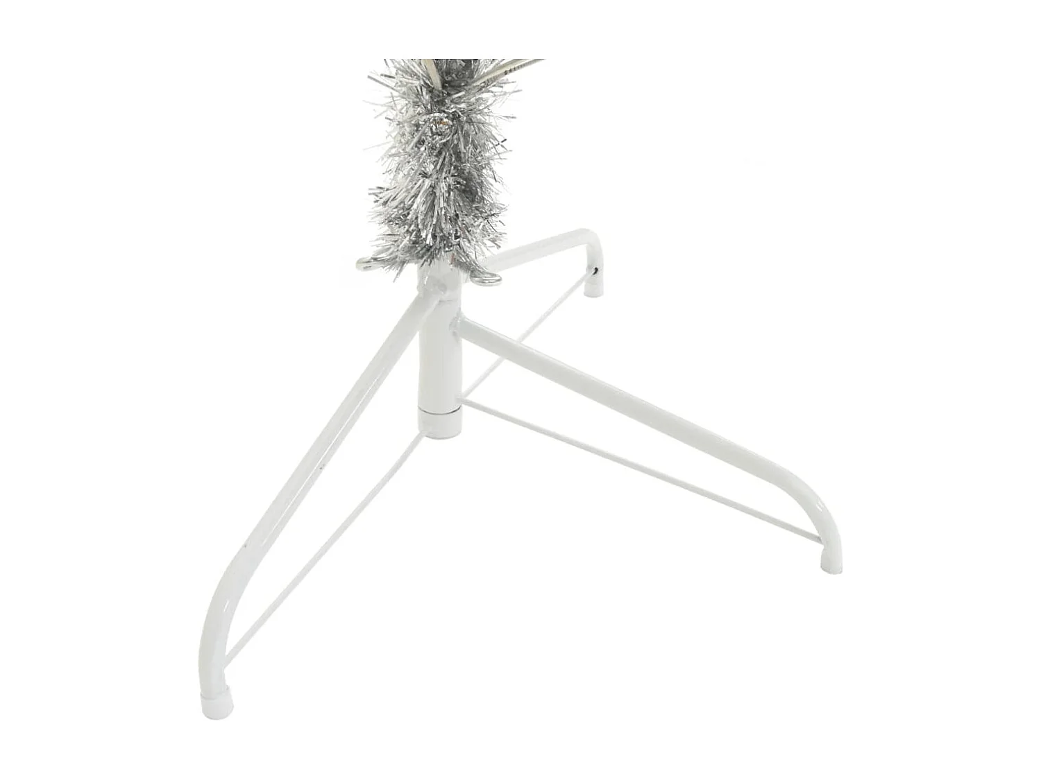 Kunstkerstboom half met standaard 240 cm PET zilverkleurig