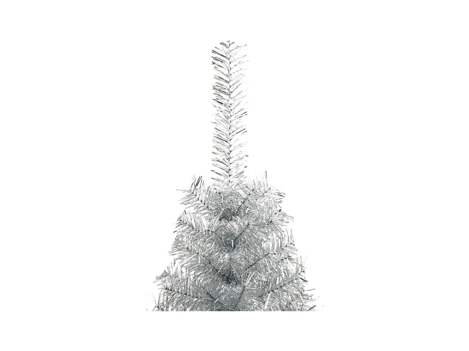 Demi sapin de Noël artificiel avec support Argenté 240 cm PVC