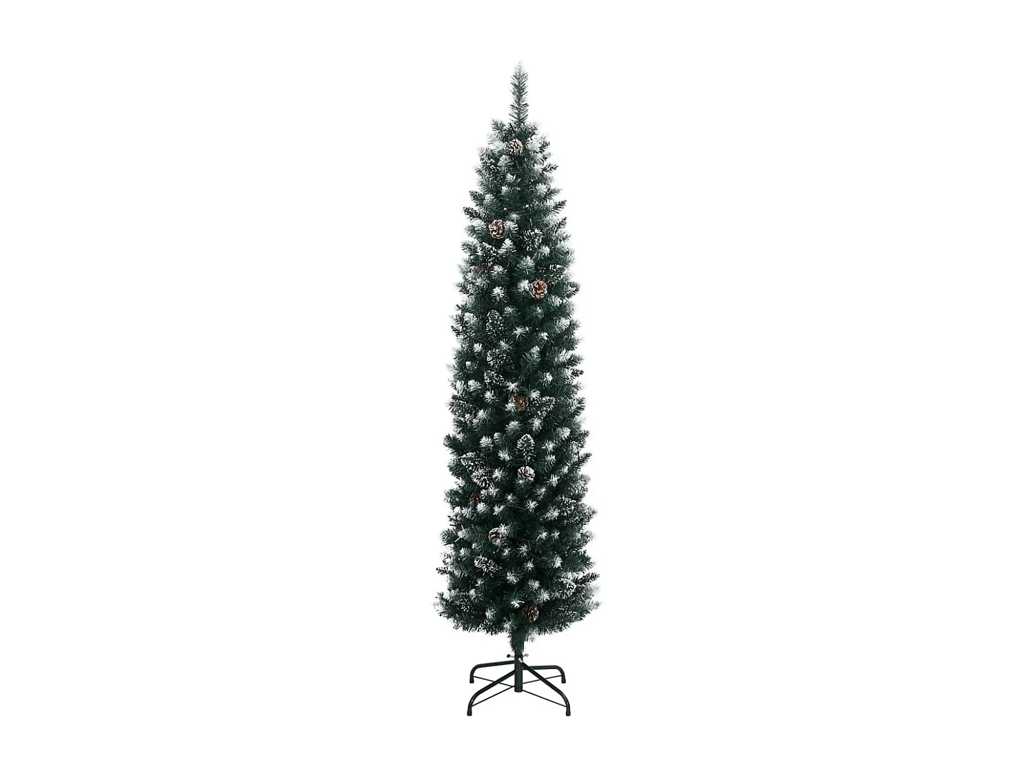 Árbol de Navidad artificial estrecho con 300 LEDs 210 cm