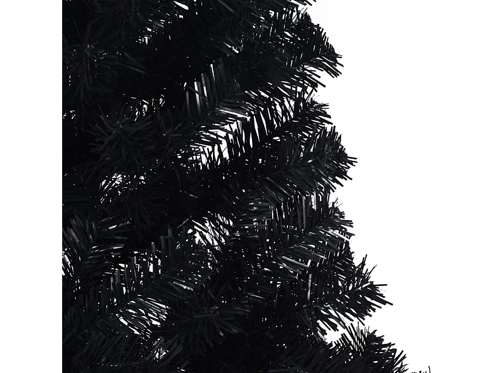Demi sapin de Noël artificiel avec support Noir 180 cm PVC