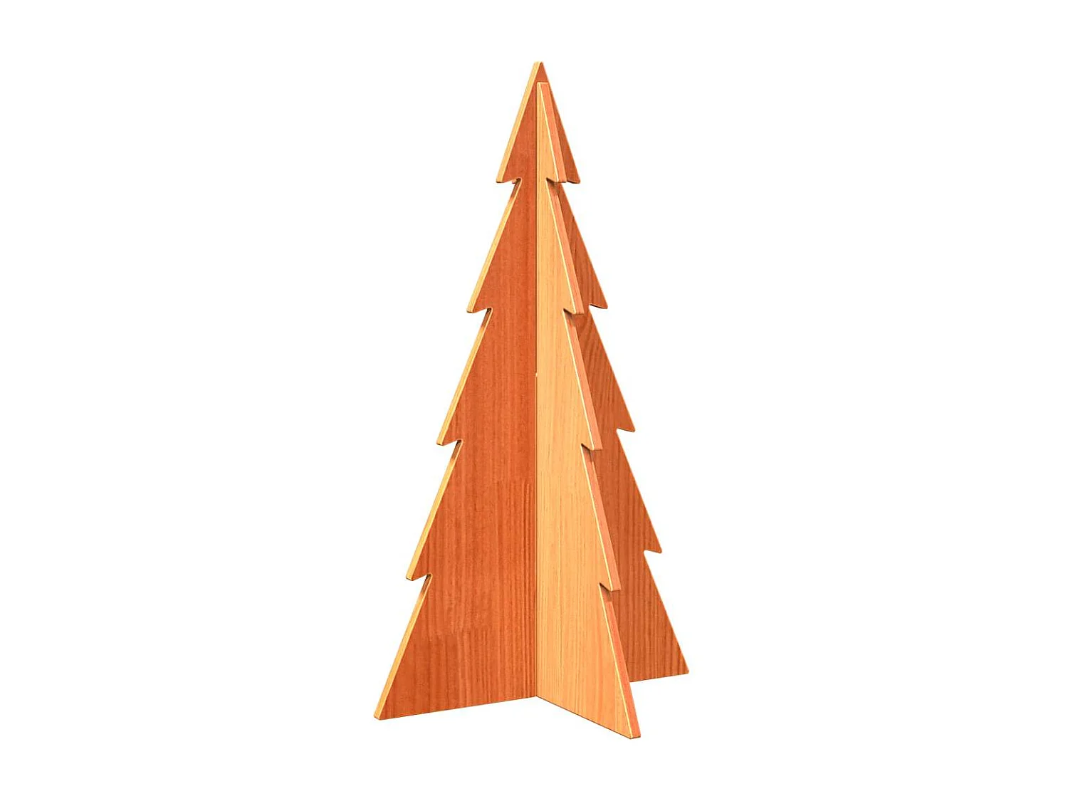 Kerstdecoratie kerstboom 80 cm massief grenenhout wasbruin