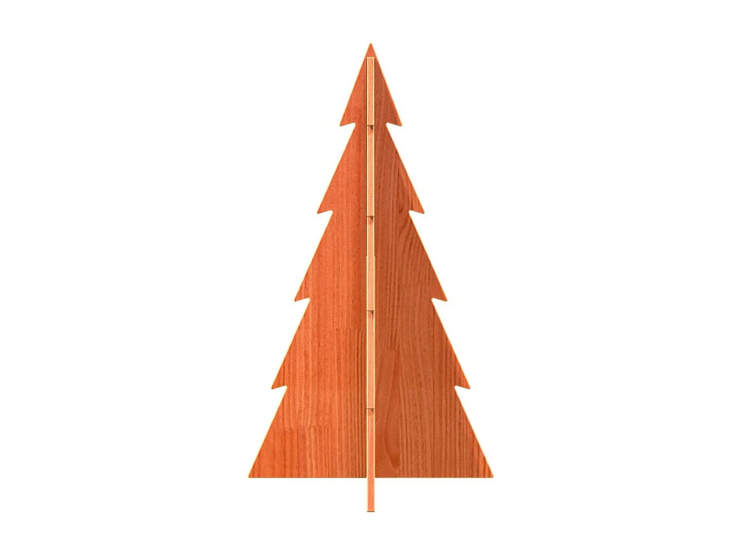 Kerstdecoratie kerstboom 80 cm massief grenenhout wasbruin