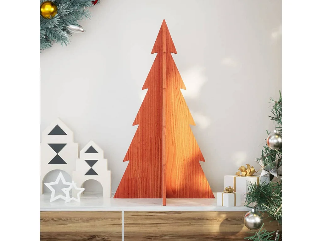 Arbre de Noël en bois pour décoration 80 cm bois de pin massif