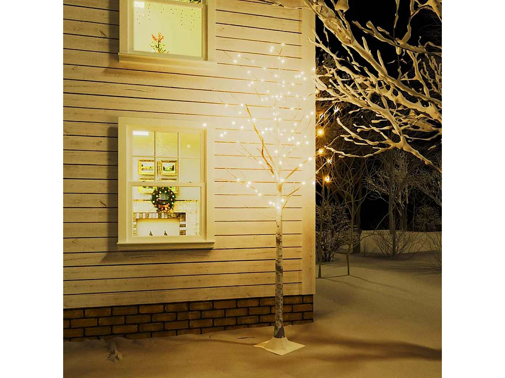 Bouleau blanc à LED 128 LED Blanc chaud 220 cm