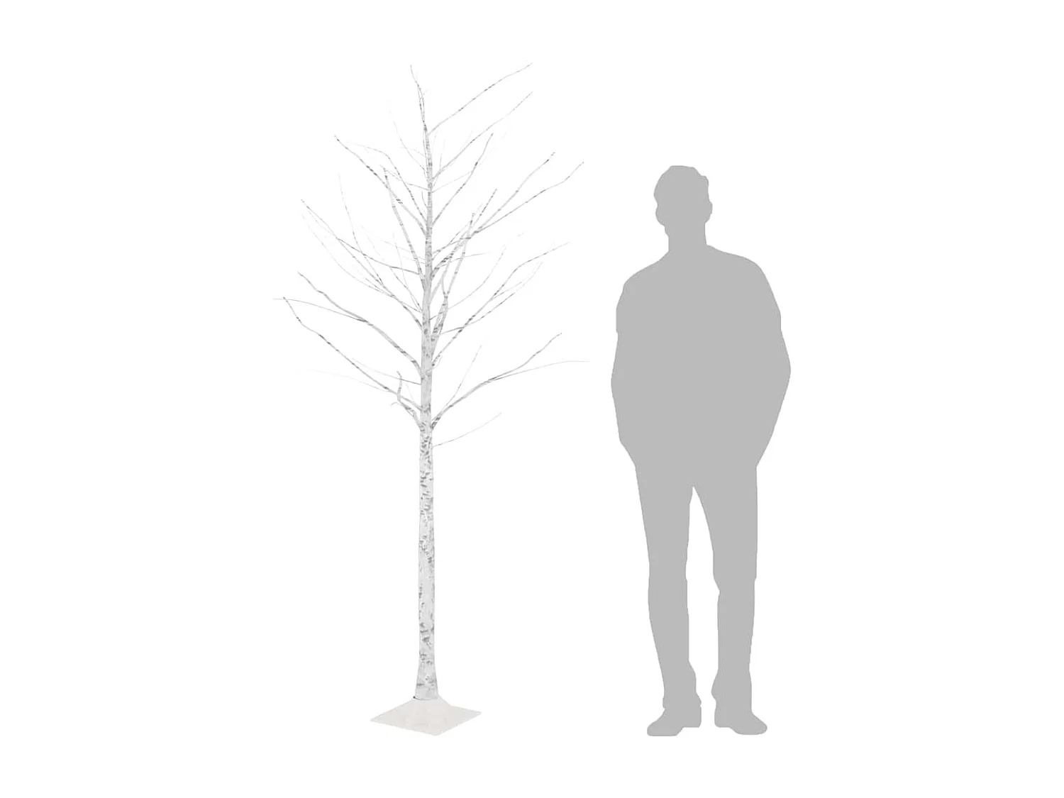 Bouleau blanc à LED 128 LED Blanc chaud 220 cm