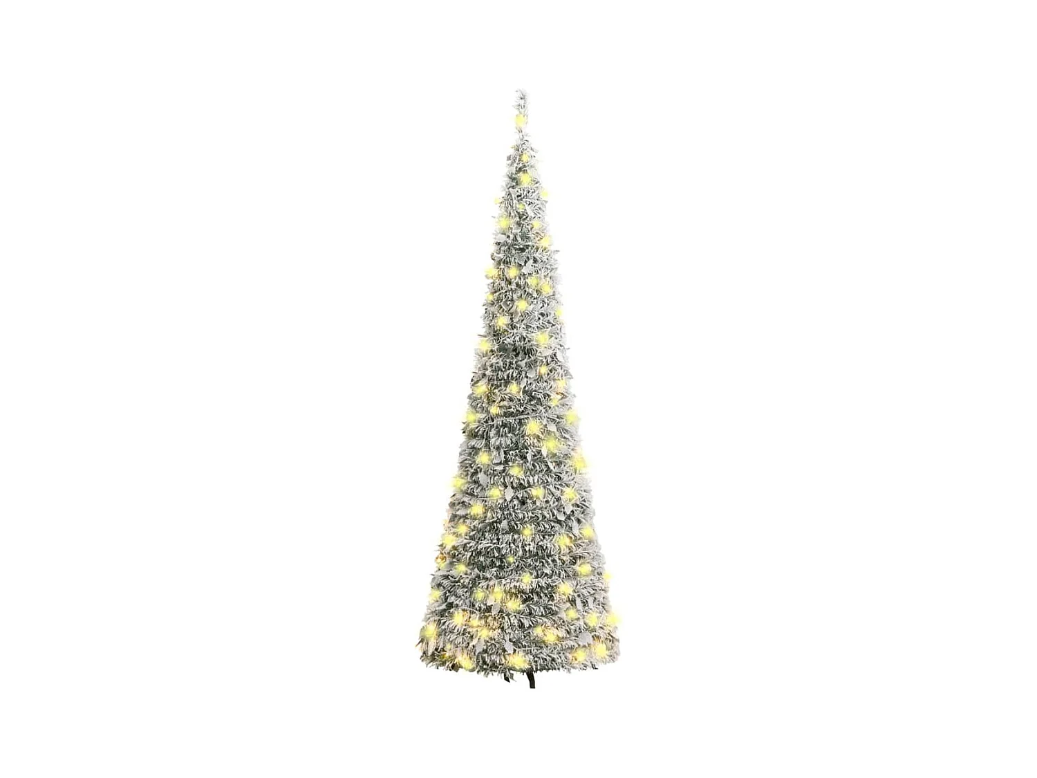 Sapin de Noël artificiel escamotable neige floquée 50 LED 120cm