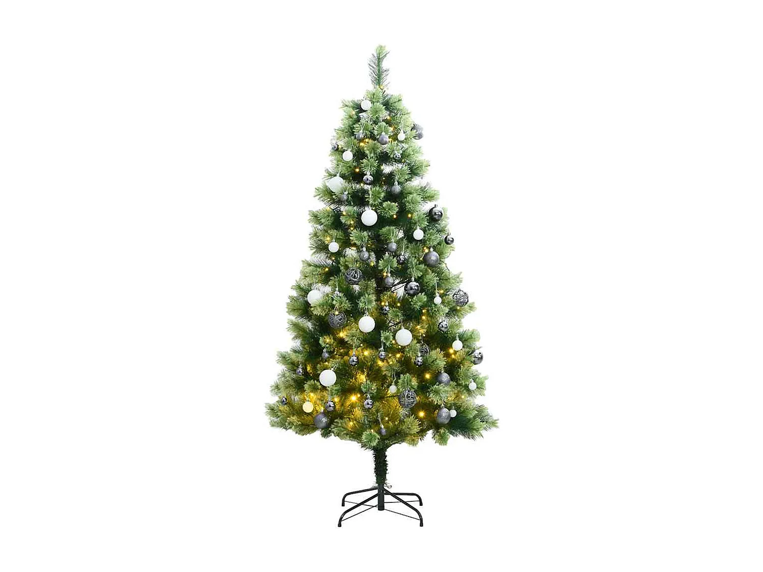 Sapin de Noël artificiel articulé 300 LED et boules 210 cm