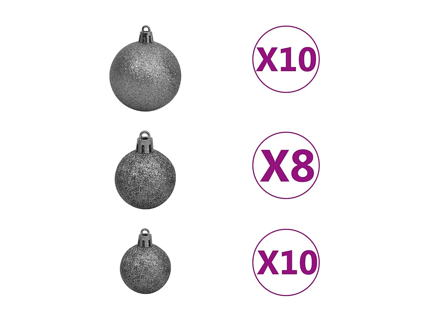 Sapin de Noël artificiel articulé 300 LED et boules 210 cm