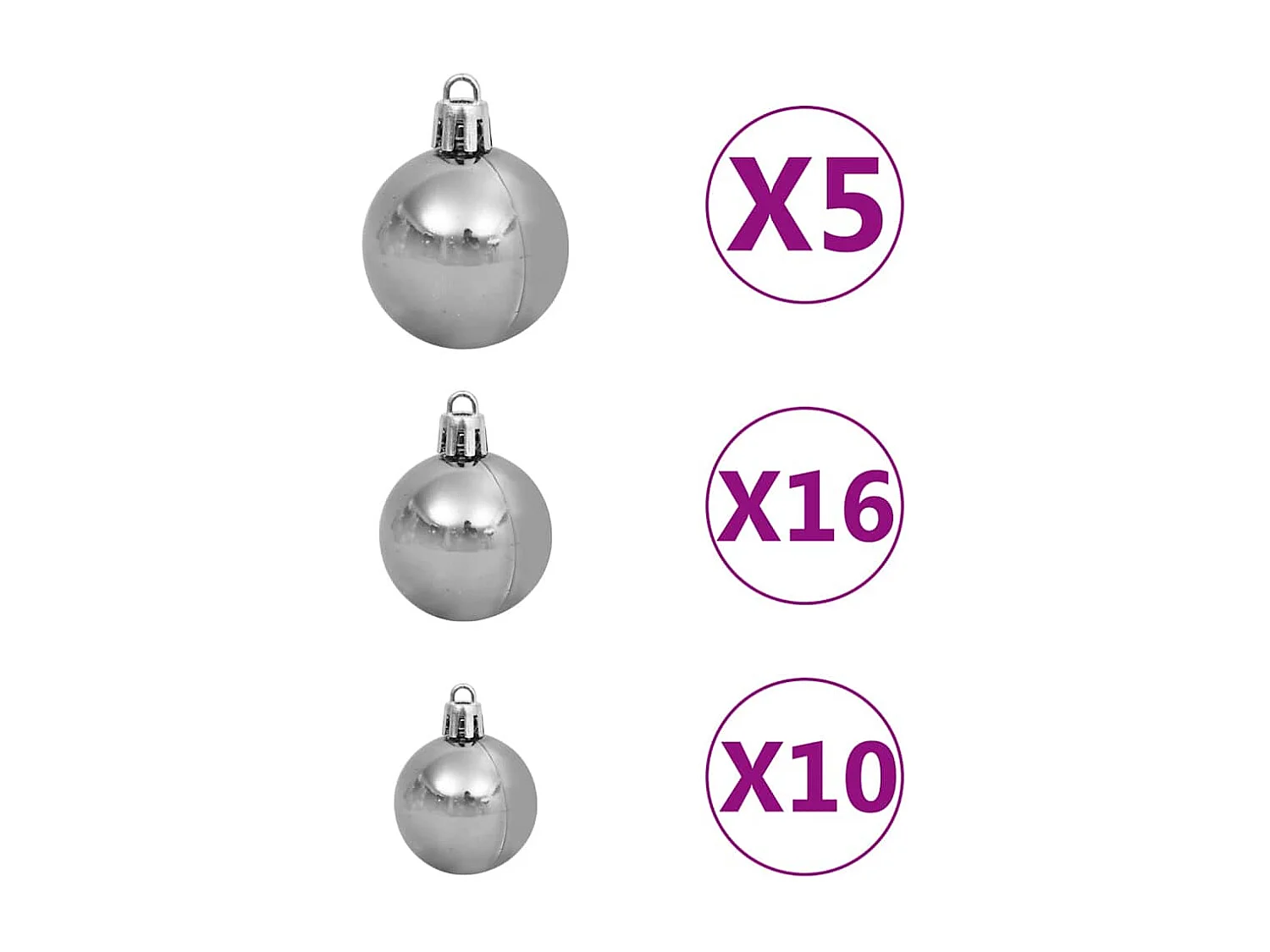 Sapin de Noël artificiel articulé 300 LED et boules 210 cm