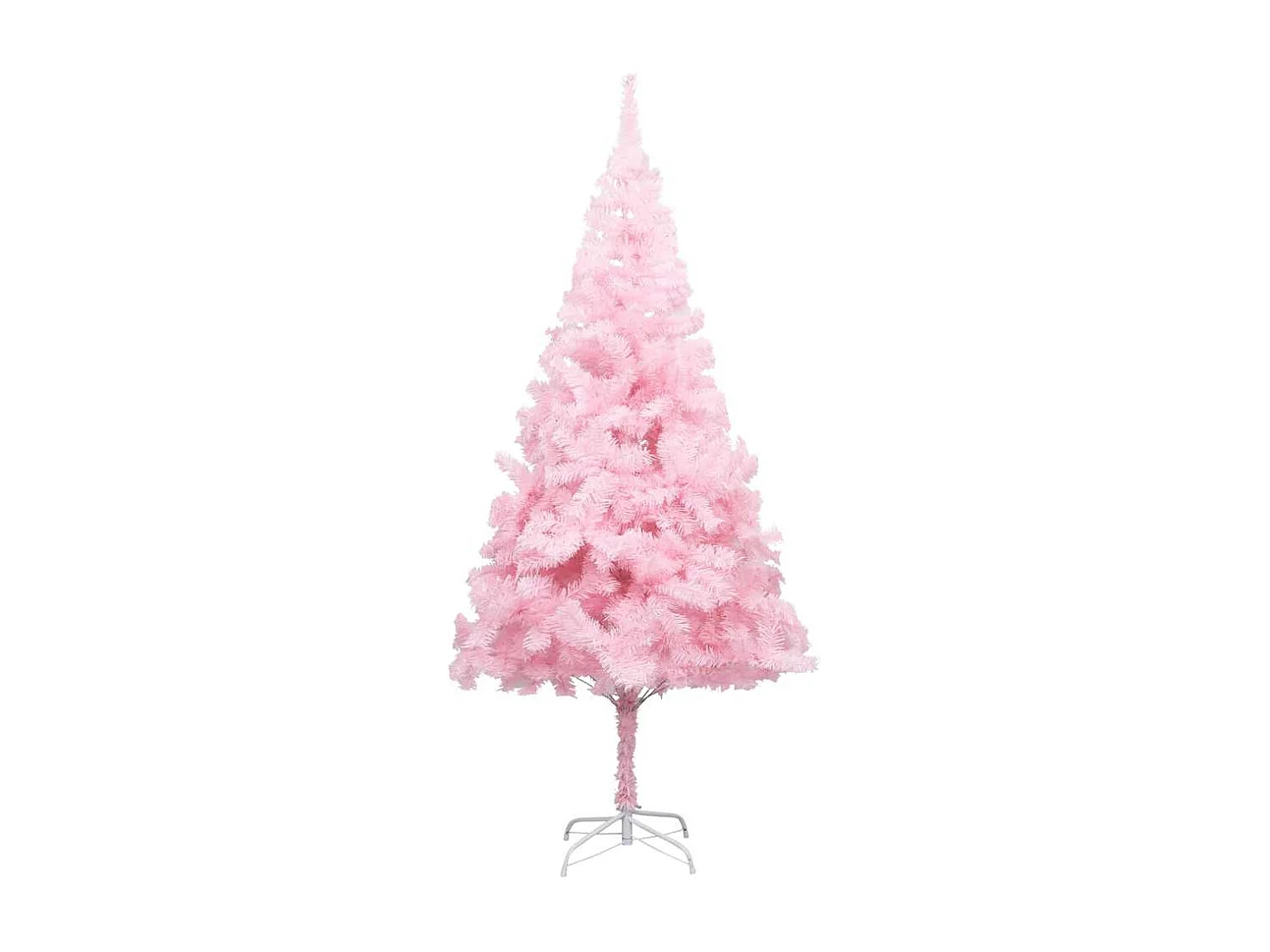 Arbre de Noël artificiel pré-éclairé et boules rose 210 cm PVC