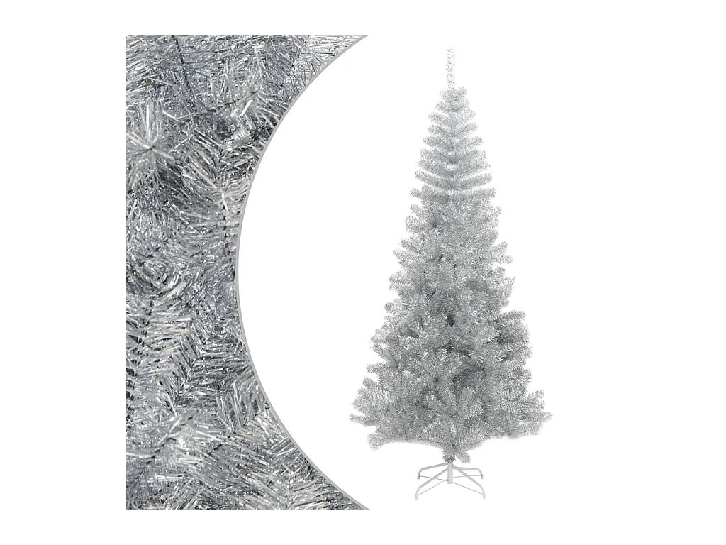 Sapin de Noël artificiel avec support argenté 180 cm PET