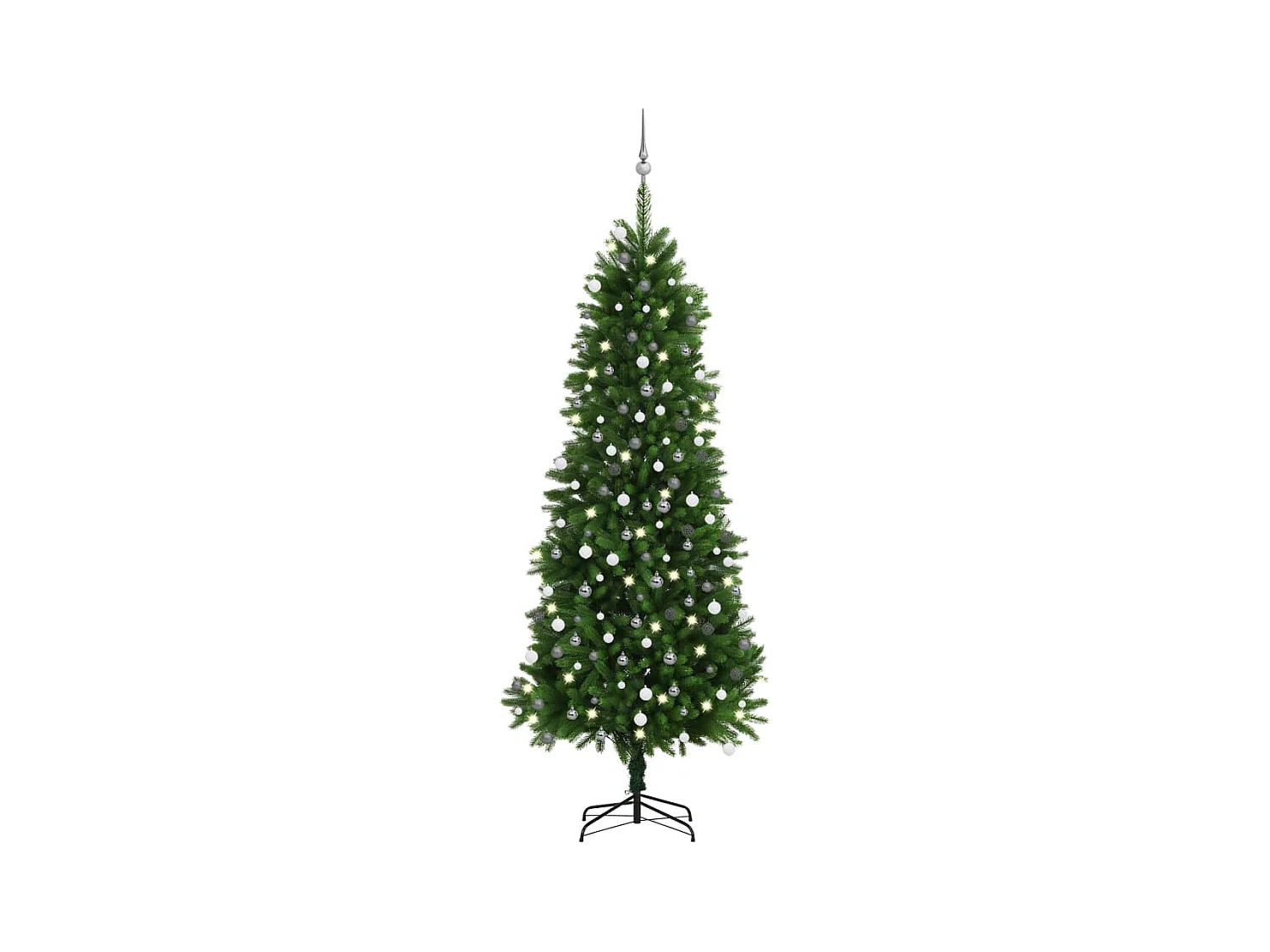 Arbre de Noël artificiel avec LED et boules 240 cm Vert