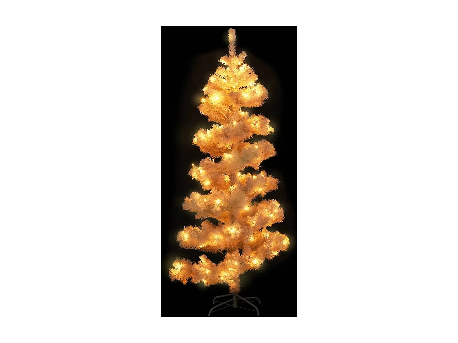 Árvore de Natal rotativa pré-iluminada + suporte PVC branco