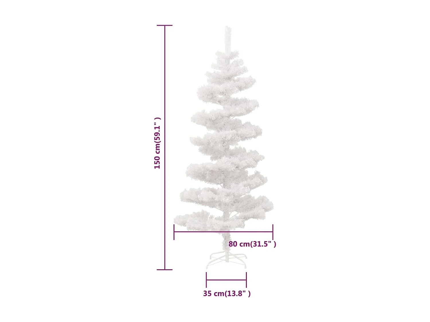 Árvore de Natal rotativa pré-iluminada + suporte PVC branco