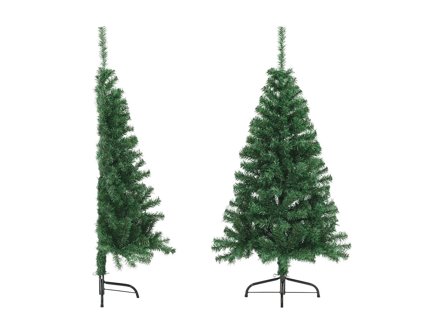 Sapin de Noël artificiel moitié avec support vert 120 cm PVC