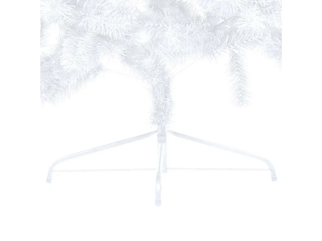 Medio árbol de Navidad con luces y bolas blanco 150 cm