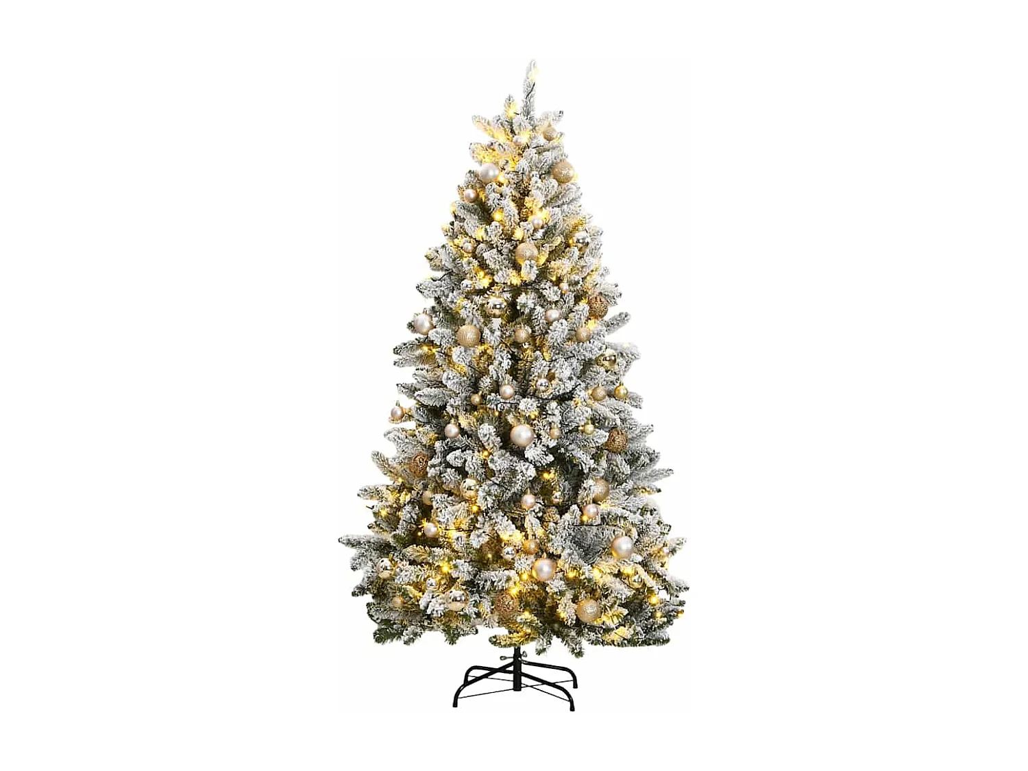 Sapin de Noël artificiel articulé 300 LED et boules 180 cm