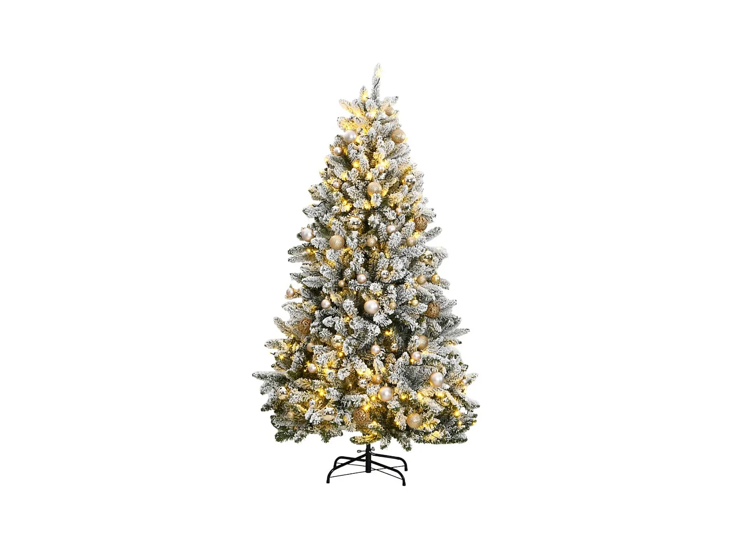 Árbol de Navidad artificial con bisagras 300 LED y bolas 180 cm