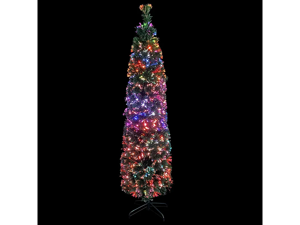 Arbre de Noël artificiel mince et support 180 cm fibre optique