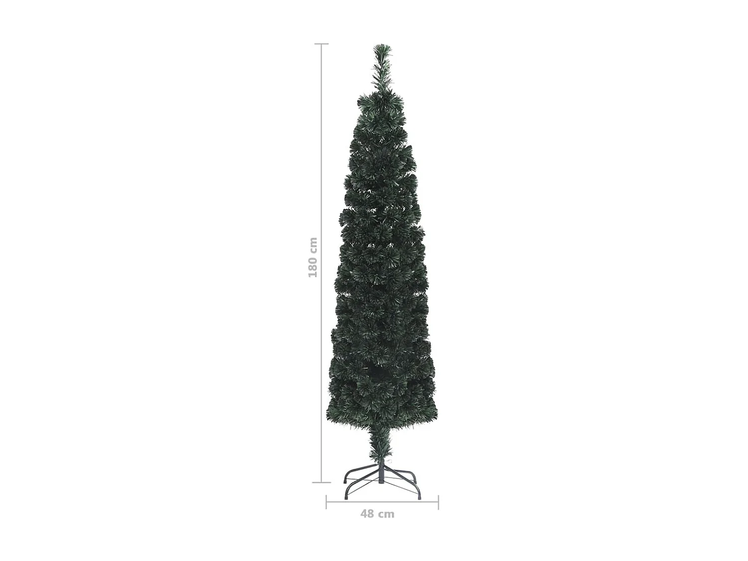 Arbre de Noël artificiel mince et support 180 cm fibre optique